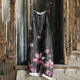 thumbnail image 2 of Vintage Floral Print Bib Pants for Women 2025 Casual Baggy Summer Harem Jumpsuit Spaghetti Straps Plus Size Overalls, 2 of 5