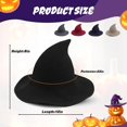 thumbnail image 2 of Women's Knitted Witch Hat, Wool Blend Pointed Spire Cap with Wide Brim, Fall Fashion Beanie for Everyday Wear, Halloween Cosplay & Masquerade (Black), 2 of 7