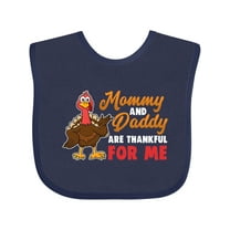 Inktastic Thanksgiving Mommy Daddy Thankful for Me Boys or Girls Baby Bib