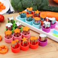 thumbnail image 3 of Juego de 24 moldes de cortadores de verduras, juego de mini cortadores de galletas, moldes para reposteria con 30 puas de alimentos y tenedores para ninos, accesorios para hornear y suplem GELIFATLE NA, 3 of 7