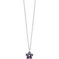 thumbnail image 2 of Sterling Silver Cheryl M Rh-P Purple Cz Flower With 2In Ext. Necklace (18 X 15) Made In China qcm1562-16, 2 of 5