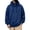 Blue, variant on SYwaren Men's Quarter Zip Pullover Hoodie Drawstring Kangaroo Pocket Long Sleeve Solid Color Metal Button