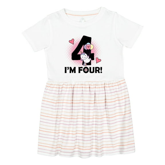 Inktastic 4th Birthday Unicorn 4 Year Old Girl Girls Toddler Dress