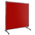 thumbnail image 3 of Écran de Soudage 6x6 Pi avec Cadre Mobile - Rideau en Vinyle Ignifuge Rouge sur Roues, Barrière de Sécurité Flexible pour Zone de Soudage, 3 of 7