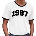 thumbnail image 2 of 1987 College Style Ringer Tee Shirt Unisex X-Large White/Black, 2 of 5