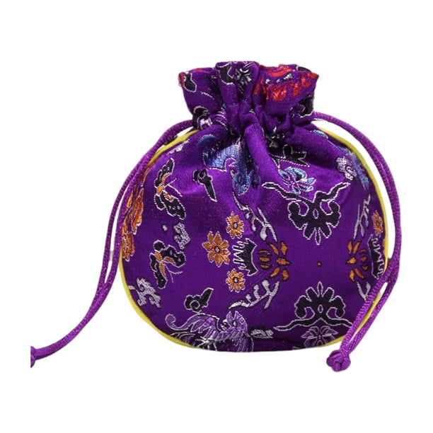 Qarigey Bolsa con cordón, bolsas de embalaje de joyería portátiles, bolsa de almacenamiento de joyería de regalo de algodón, recuerdo de boda de Ropa, zapatos y accesorios Miscelánea Púrpura Qarigey AP017947-06