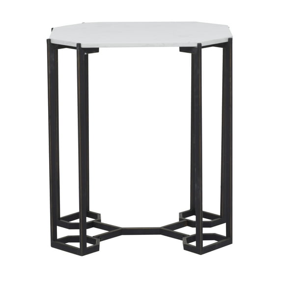 DecMode 18"W, 21"H Metal Contemporary Accent Table, White, 1-Piece