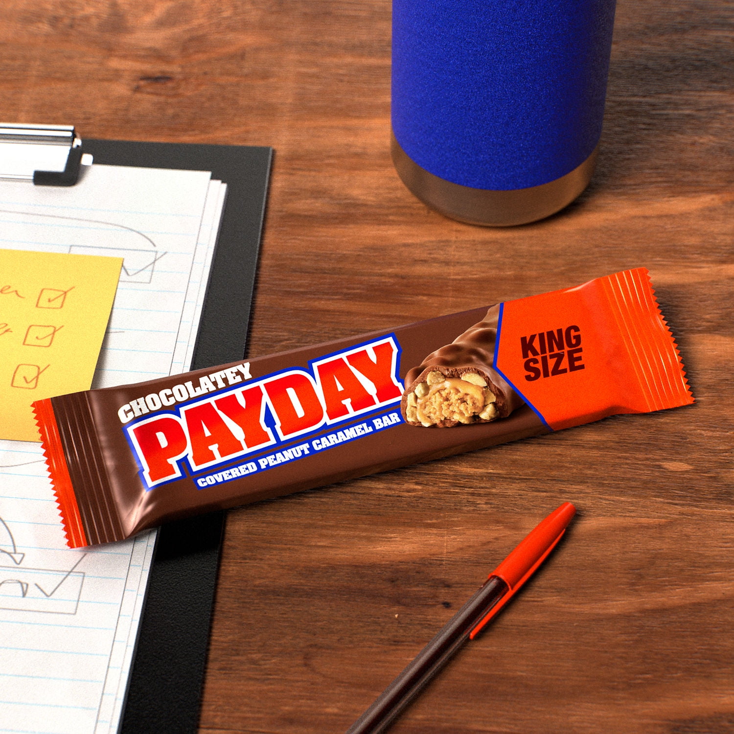 (6 pack) Payday Chocolatey Peanut Caramel King Size Candy, Bar 3.1 oz