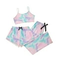 thumbnail image 2 of Sakmal Sleeveless Pajamas Sets for Women Shorts Pant Lace Camisole Tie Dye 3 Piece Ladies Sleepwear Plus Size, 2 of 3