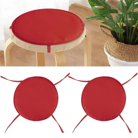 Seat Cushion Cloth, Cushion 2* Round Cushion Dining Chair Cushion (Red-One Size)