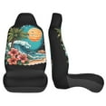 thumbnail image 4 of KAKALAD Blue Tropical Waves Beach Hibiscus Camper Car Accessories Seat Covers Set Vehicle Seat Covers Universal Front Seats Protector 2 Pcs, 4 of 9