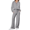 thumbnail image 1 of Women 2 Piece Outfits Sweatsuit Set 2023 Fall Oversized Half Zip Sweatshirt Wide Leg Sweatpant Lounge Set Tracksuit, 1 of 5