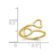 thumbnail image 7 of 14K Yellow Gold Ring Band Toe Double Heart, Size 6, 7 of 7