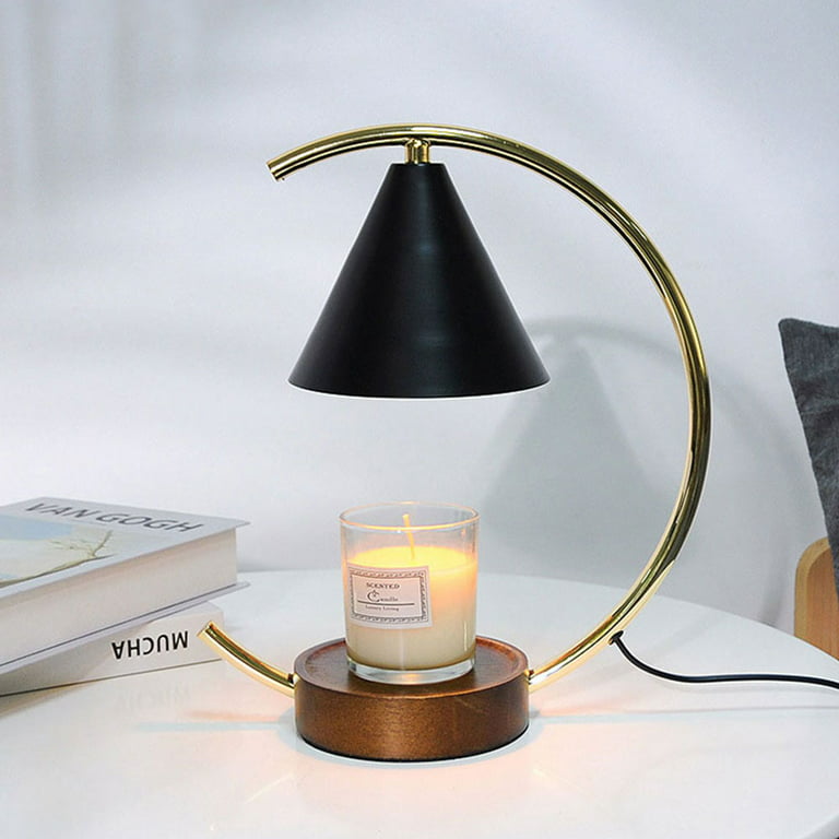 New Candle Warmer Lamps, Dimmable Candle Lamp with Wood Base, Top Down Candle  Warmer On Table