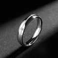 thumbnail image 7 of 4MM/6MM Silver AAA CZ Band Men Womens 316 Stainless Steel Couple Rings Size 6-11, 7 of 7