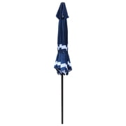 Abble Outdoor 9ft Patio Umbrella with Crank Handle and Push Button Tilt, Outdoor Market Umbrella with 8 Ribs, Blue & White Stripe