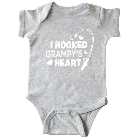 

Inktastic I Hooked Grampy s Heart with Fishing Rod Gift Baby Boy or Baby Girl Bodysuit