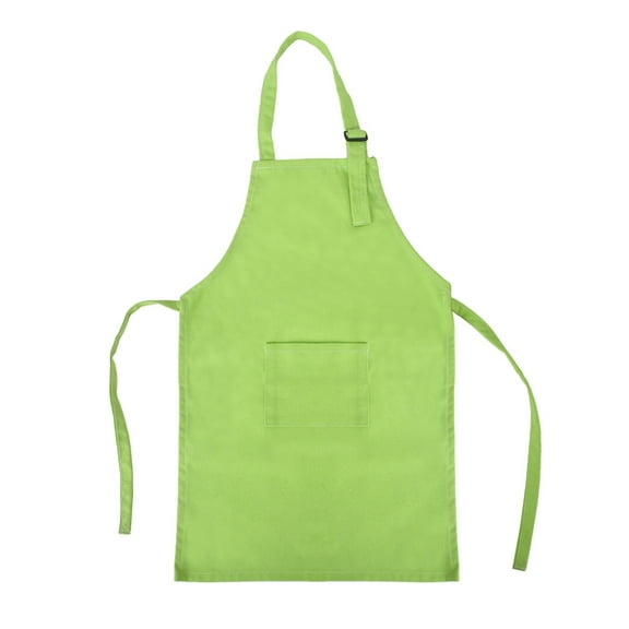 Opromo Colorful Cotton Canvas Kid's Aprons with Pocket, Artist Apron & Chef Apron (Green, 27"L x 22"W)