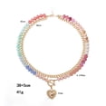 thumbnail image 4 of Layered Choker Multicolor, Beaded Heart Pendant Necklace, Gold, 4 of 5