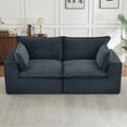 thumbnail image 3 of Leumius 3-Seater Boneless Sofa Couch,Modern Corduroy Sofa with Pillows,Bean Bag Couch for Living Room,No Assembly Required,Dark Gray, 3 of 6