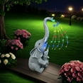 thumbnail image 4 of Ywbawe Solar Powered Elephant Statue Outdoor Garden Patio Indoor Room Decor Resin Animal Figure Ambient Light 1-Piece, 4 of 8
