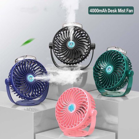 

Mini Portable Misting Fan Desk Mist Spray Fan Cute Design 3 Speed Personal Small Desk Fan with Base Lightweight Makeup USB Rechargeable Fan for Stylish Girl Women Men Indoor Outdoor