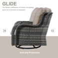 thumbnail image 4 of Gymojoy  Outdoor Wicker Rocking Lounge Chairs with Swivel Base (Set of 2) Grey Wicker / Grey Cushion, 4 of 5