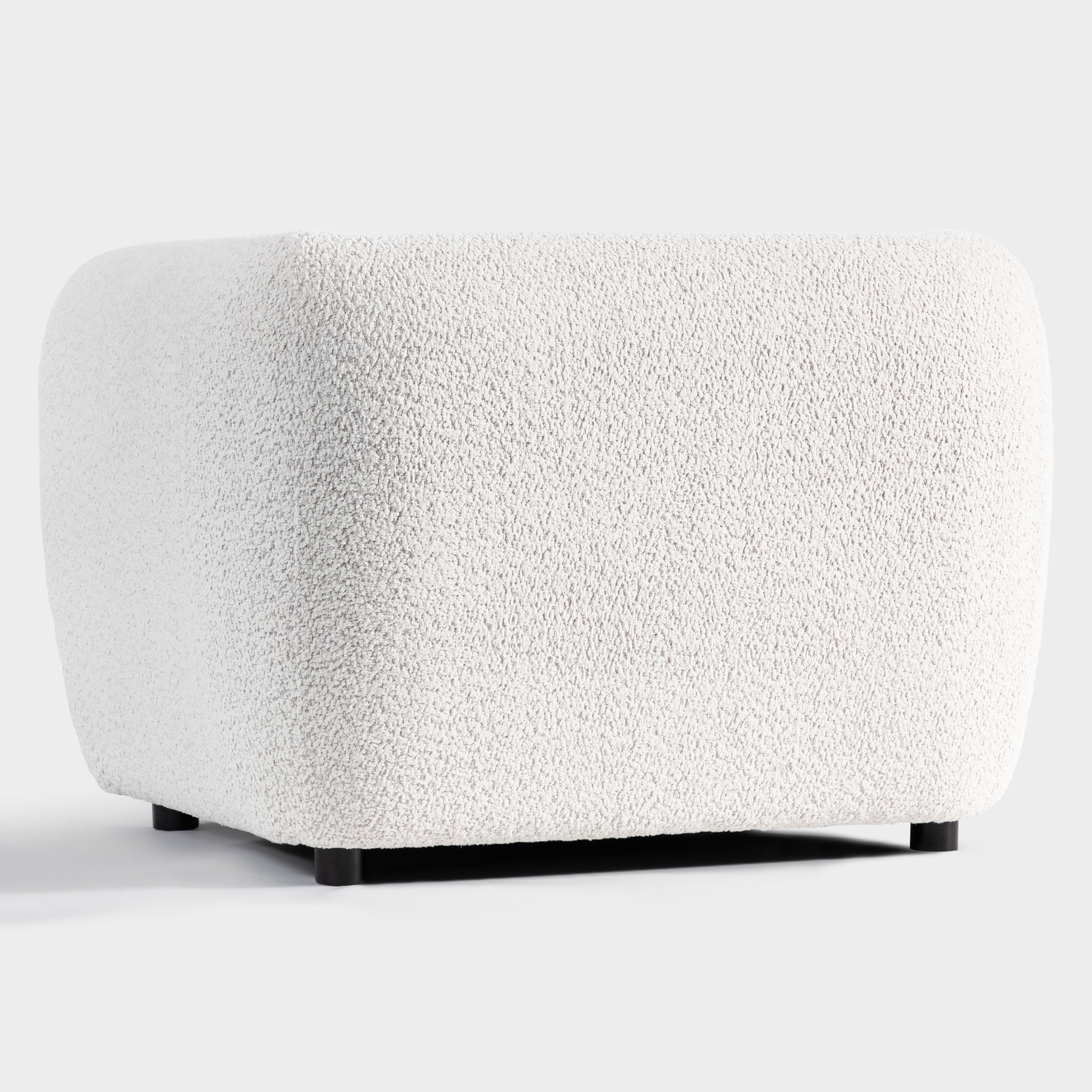 Furniture of America Nallia Tuxedo Style Upholstered Boucle Fabric White Accent Chair