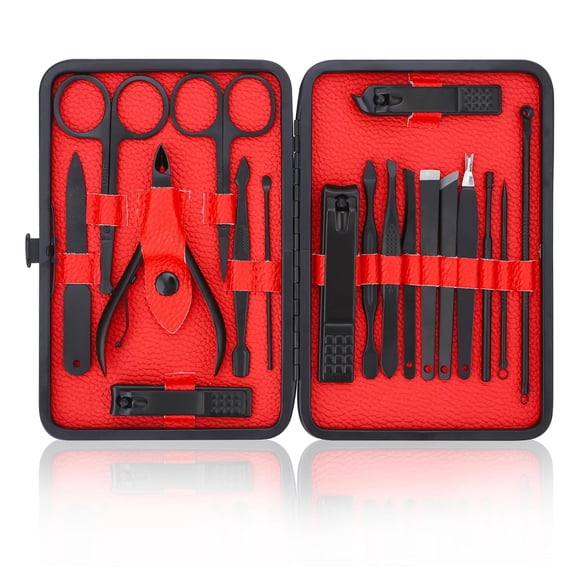 18 Pcs Stainless Steel Manicure Pedicure Set Professional Ingrown Toenail Clipper Grooming Tool Travel