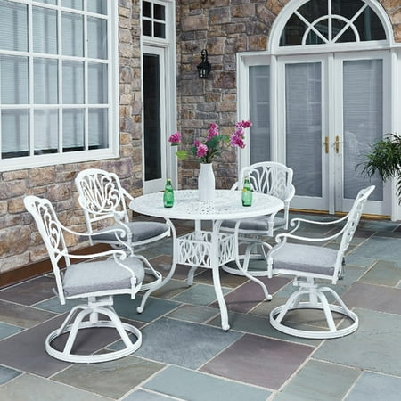 Home Styles Floral Blossom White Outdoor 5pc Dining Set ...