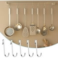 thumbnail image 4 of NOGIS 20 Pcs Snap On Hooks Wire Rack Hook Stainless Steel J Shaped Hooks Hanger Clip-on Hooks Hanging Sink Grid J Hook for Kitchen, Bedroom, Office, Wire Shelf (Silver), 4 of 7