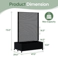 thumbnail image 2 of AwayHome 73"Hx 47"Wx 30"D Double Metal Planter Box with Trellis,Black Galvanized Metal Modern Outdoor Privacy Planter with and Wheels, 2 of 7