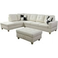 thumbnail image 3 of Lifestyle LS092A Left Facing Sectional Sofa Set - Faux Leather, White - 3 Piece, 3 of 5