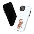 thumbnail image 3 of Cute Curious Monkey and Cat Hug Phone Case, Heartwarming Animal Friendship, Soft Striped Background Artistic iPhone Cover for iPhone 17 16 15 14 13 12 11 Plus Pro Max Mini, 3 of 6