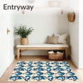 thumbnail image 3 of ODIKA 6'x9' Machine Washable Non-Slip Area Rug, Beacon Design with Nautical Waves and Seaside Lantern Motif High Traffic Rug with Pad, Beige, 711620, 3 of 8