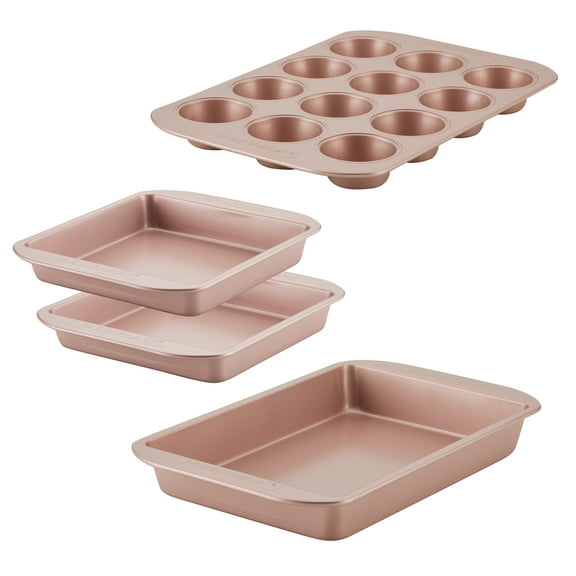 Farberware 4 Piece Nonstick Bakeware Set, Rose Gold