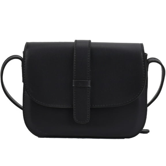 Crossbody Bag for Women Shoulder Bag Leather Bag Small Lightweight Crossbody Purses for Women Saddle Vintage Vegan Leather Shoulder Handbags - black