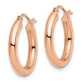 thumbnail image 2 of Auriga Fine Jewelry 14K Rose Gold 3mm Hoop Earrings for Women, 2 of 7