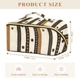 thumbnail image 4 of FORMRS Makeup Bag Travel Cosmetic Organizer for Women Fold Flat Zipper Pouch with Handle, Beige Abstract Dots, 4 of 8