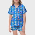 thumbnail image 2 of TechWave Robe de Bain de Pâques pour Bébé Fille Robe pour Fille Nœud Papillon Imprimé Col à Revers Manches Courtes Haut Shorts Confortables Ensemble de Pyjama Boutons Mignons Conçus Confortables Respirants pour la Maison, 2 of 4
