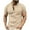 Khaki, variant on WREESH Men's V-Neck Henley Shirts Casual Basic Short Sleeve T-Shirt with Button Front, Stand Collar for Versatility Blue