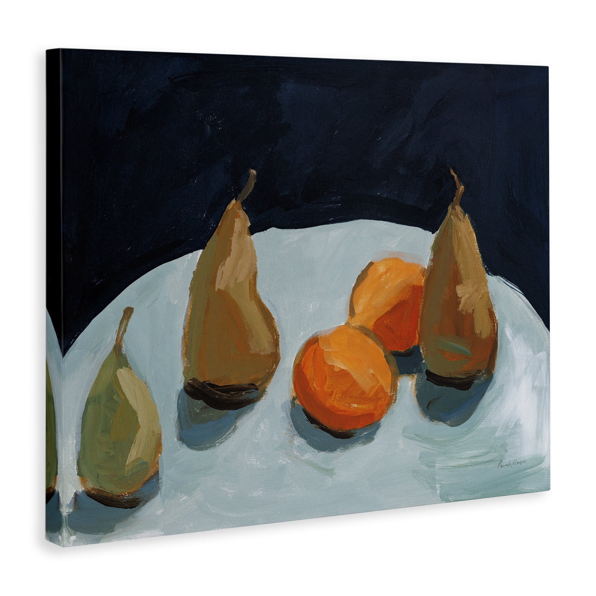 Stupell Industries Pear & Orange Food & Beverage Painting Gallery Wrapped Canvas Art Print Wall Art, 40 x 30