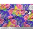 thumbnail image 2 of Soimoi Blue Heavy Canvas Fabric Flower Floral Print Fabric by the Yard 58 Inch Wide, 2 of 3