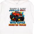 thumbnail image 3 of Inktastic Just a Boy Who Loves Monster Trucks Toddler Hoodie, 3 of 4