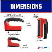 Master Magnetics Strong Magnet with Ergonomic Handle - 100 lb. Pull Force, Red, 07501