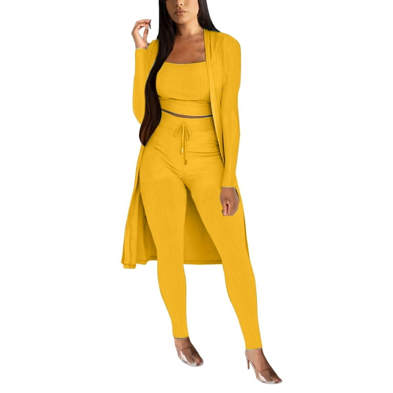 fvwitlyh Womens Tall Pant Suits Women s Fashion Vest Long Cape Trousers Strip Solid Color 3 Piece Suit Womens Pants Dressy