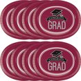 thumbnail image 3 of School Spirit Burgundy Oval Plates, 8pk, 3 of 3