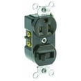 thumbnail image 2 of Leviton 5225 15 Amp, 120 Volt, Duplex Style Combination Single Pole Switch/Receptacle Grounding, Brown, 2 of 3