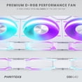 thumbnail image 4 of Ventilador Phanteks D30-140 DRGB PWM, paquete de 3 unidades, flujo de aire inverso, blanco, 4 of 9