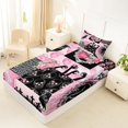 thumbnail image 4 of Castle Fairy Dark Coquette Skull Raven Twin Sheets 3pcs,Vintage Romantic Floral Butterfly Bedding,Pink Black,1 Fitted Sheet,1 Flat Sheet and 1 Pillowcase, 4 of 6